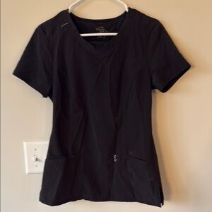 Women's Black V-Neck Scrub Top